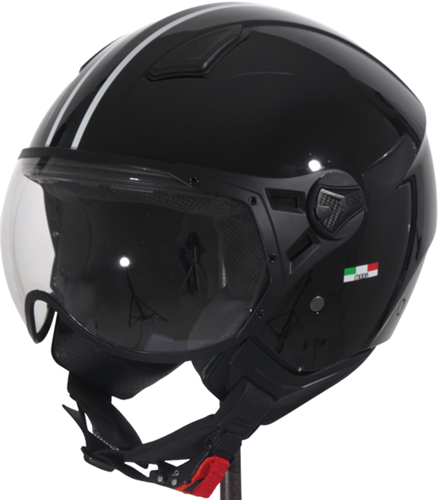 Helm Vito Jet Moda Glans Zwart Maat S - 55-56cm