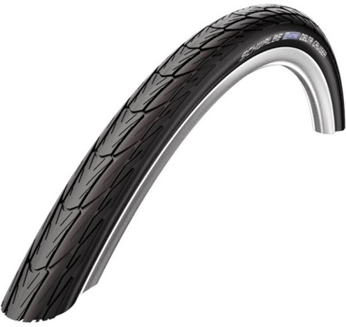 Fiets Buitenband Schwalbe Delta Cruiser Plus PunctureGuard 26 x 1 3/8" / 37-590 mm - zwart met reflectie