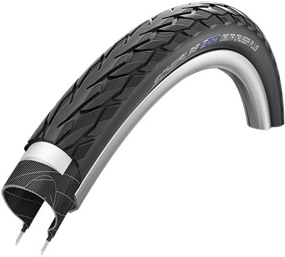 Fiets Buitenband Schwalbe Delta Cruiser Plus PunctureGuard 28 x 1.75" / 47-622mm - zwart met reflectie