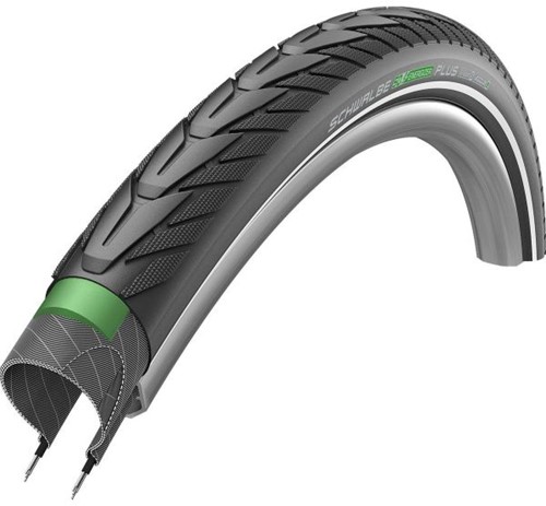 Fiets Buitenband Schwalbe Energizer Plus GreenGuard 28 x 1.75"/ 47-622mm - zwart met reflectie