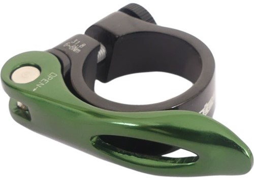 Fiets Zadelpenklem Ergotec SCQ-0100 ø31,8 mm aluminium met snelspanner - zwart/groen