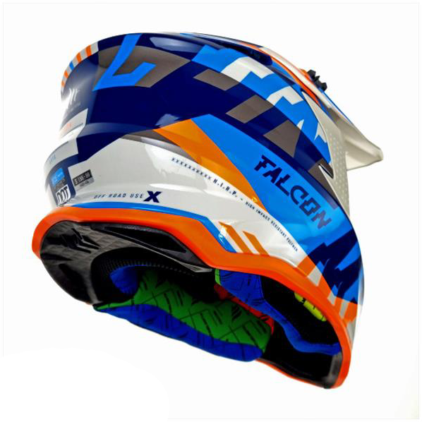 portemonnee Aardrijkskunde magneet Crosshelm MT helmets Falcon Arya Glans Blauw Oranje Maat S - 55-56cm  Cityparts